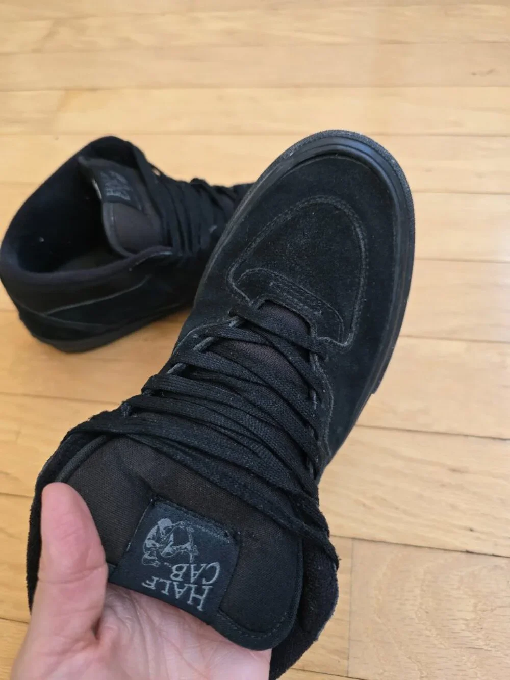 Vans | Half Cab Triple Black Suede Skateboard Sneakers | Men's 10.5